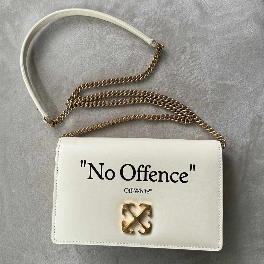 Off-White Jitney 0.5 “No Offense” Cream Ivory Crossbody Bag